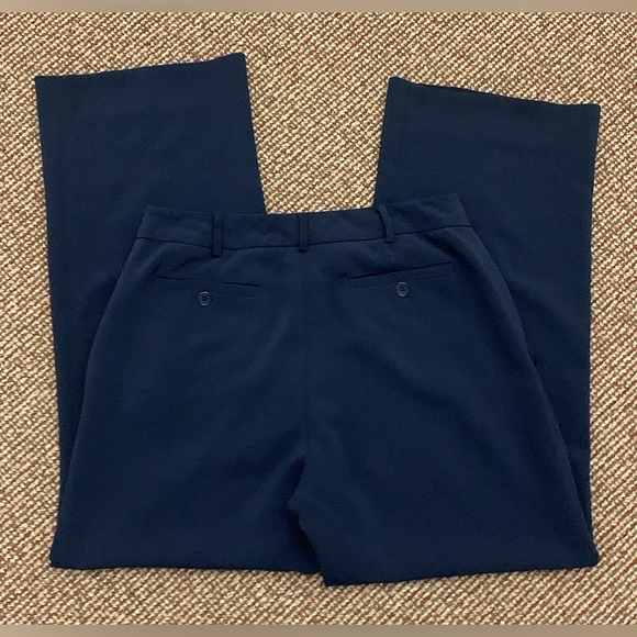 Women’s 4 Lauren Ralph Lauren Navy Wool Blend Flat Front Pants Slacks - Picture 8 of 13